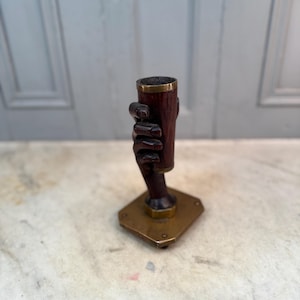 Antique Hand Carved Wooden Pen Holder: Pitcairn Island Arts & Crafts