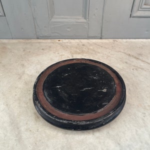 Antik fransk trärundklocka, kupolfot eller smyckesställ, platå (nr 5)