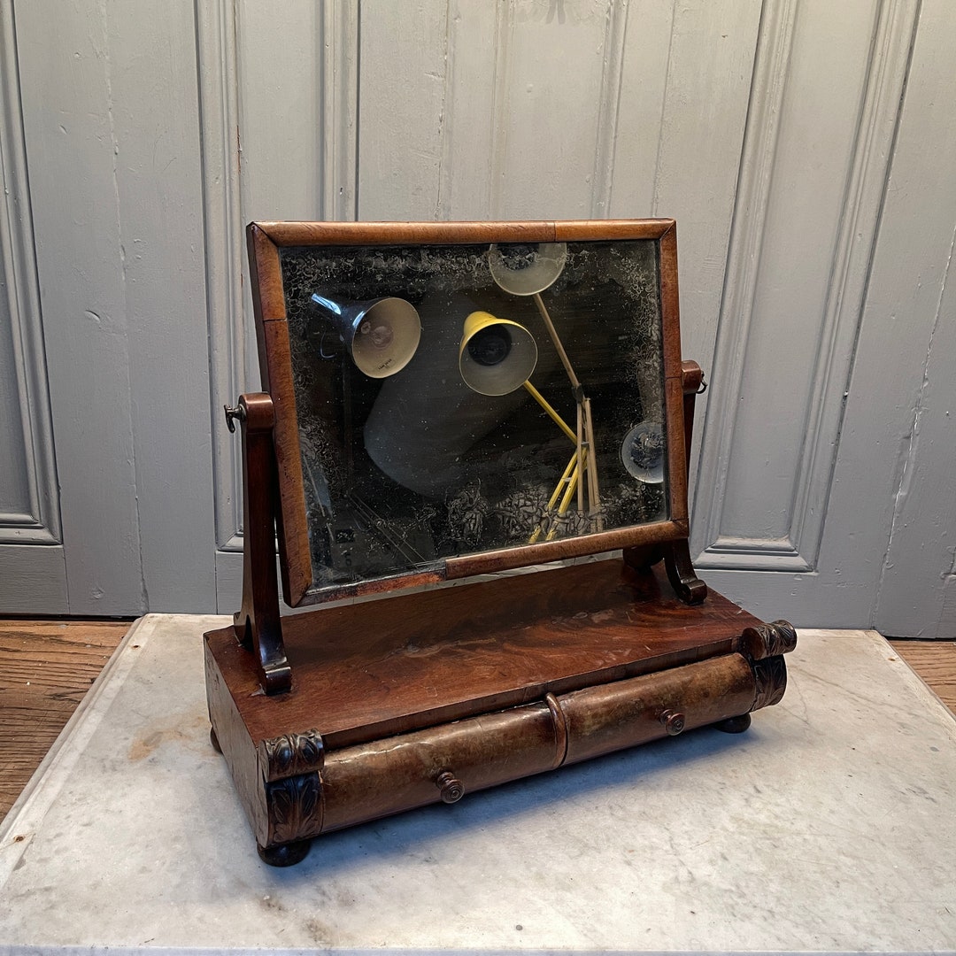 Antique Victorian Dressing Table Mirror With Drawers Etsy