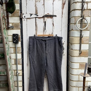 Vintage French handmade grey wool trousers size L