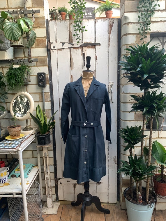 Antique vintage dark slate grey cotton jacket chor