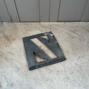 Antique vintage galvanised metal stencil letter Z