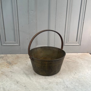 Antique brass preserving jam pan or chutney pan