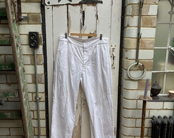 Pantalon antique Français en coton blanc taille M/L