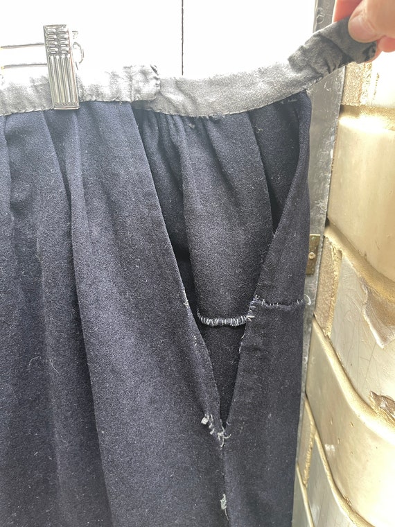Antique Dutch handmade navy blue wool skirt size L - image 3