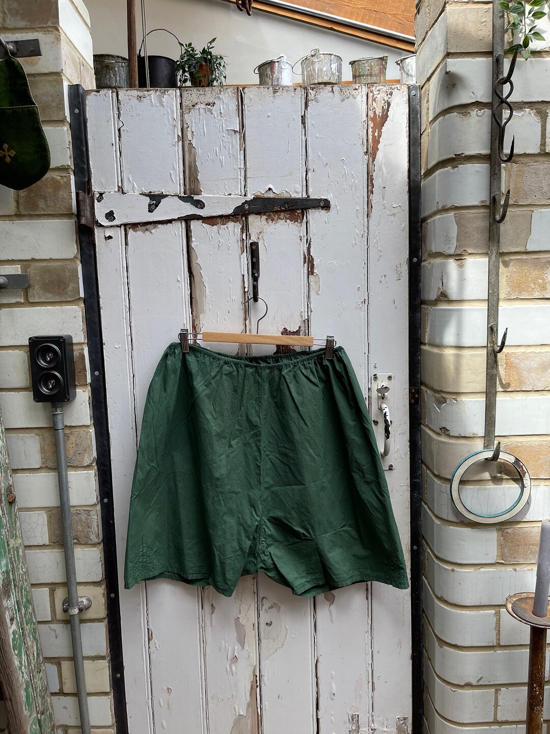 Antique French Ladies Green Cotton French Knickers Shorts Etsy UK