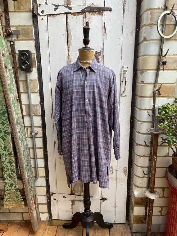 Vintage French Mens Warm Cotton Check Shirt Size L - Etsy