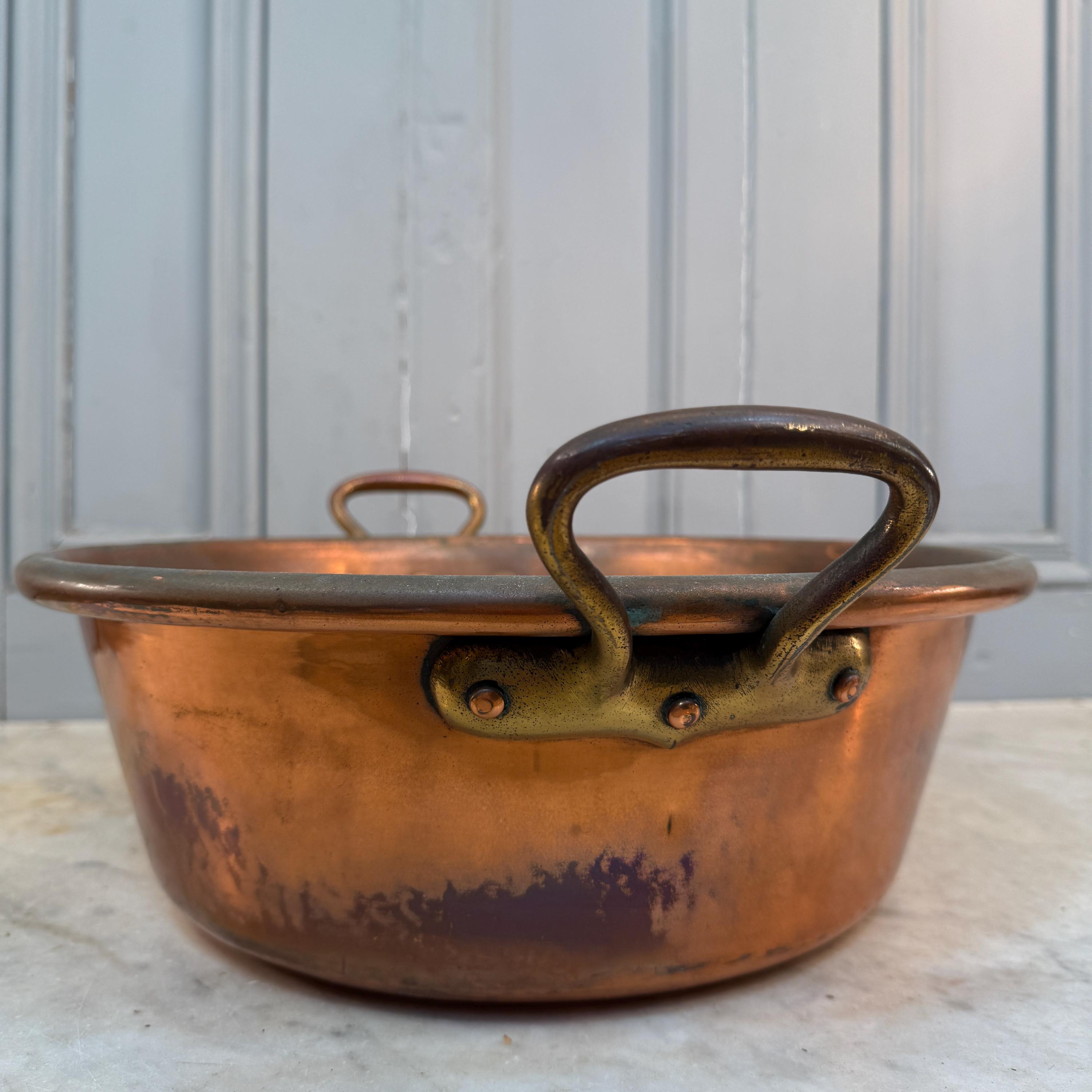 大きなアンティークのフランス製銅製保存鍋 - Etsy 日本