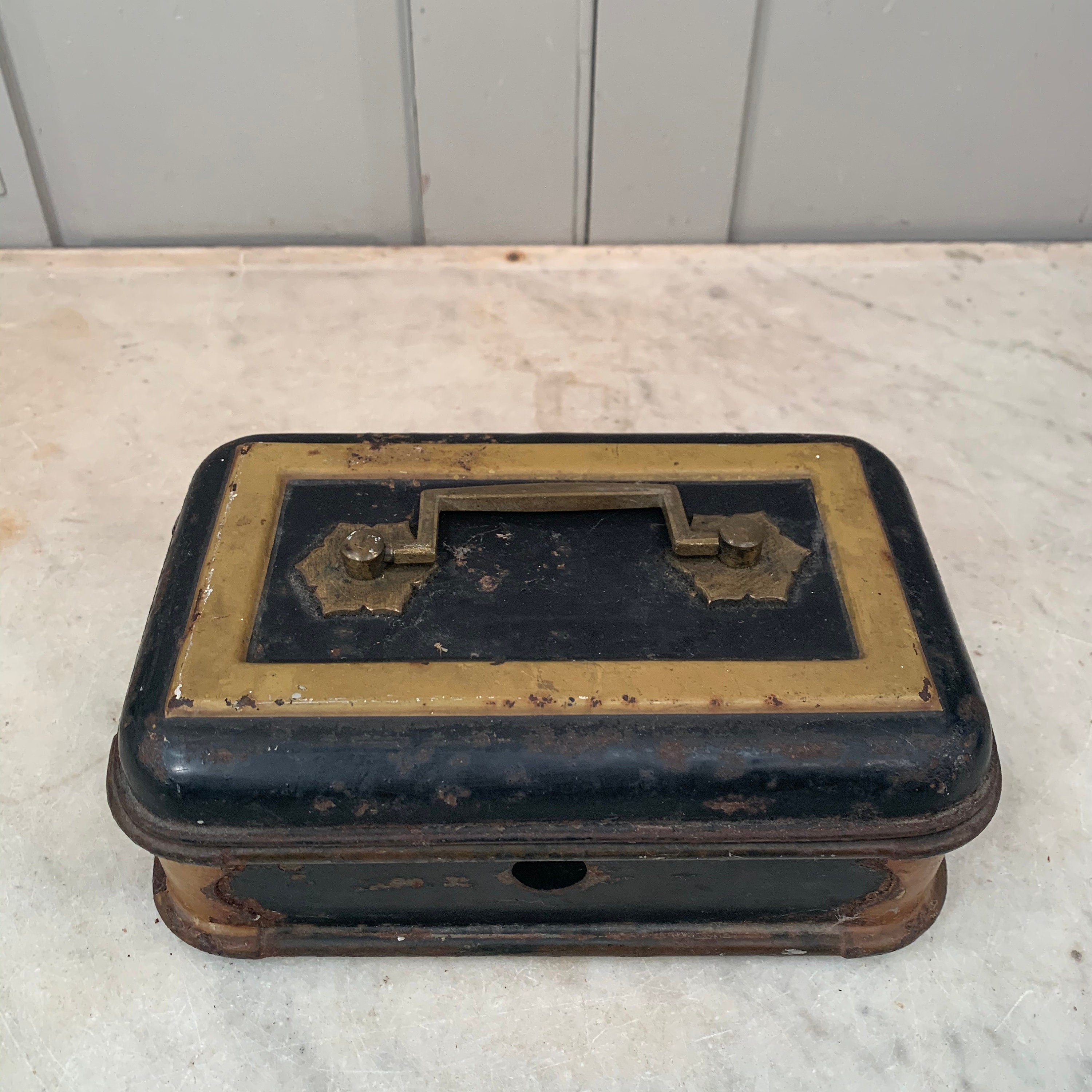 Antique Victorian Toleware Cash Tin Box or Moneybox - Etsy