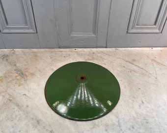 Vintage French green painted light shade loft light coolie industrial style