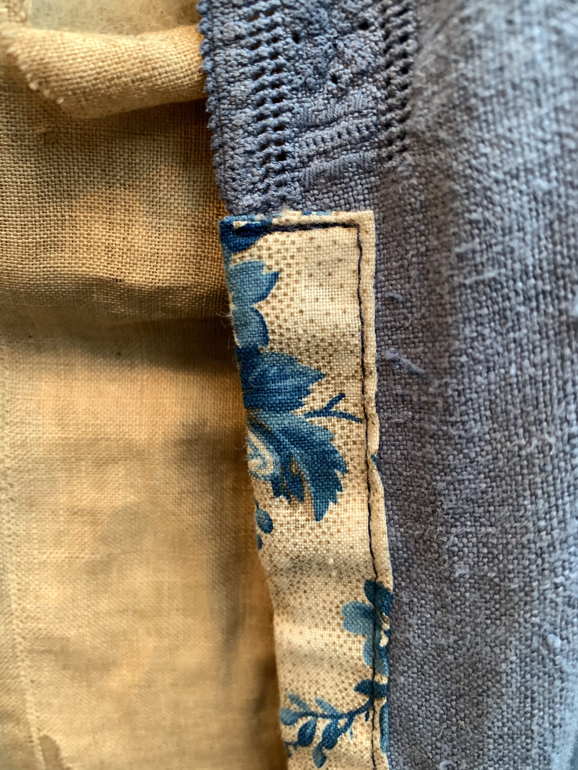 Antique French Blue Linen Dressing Gown Housecoat Jacket With Etsy