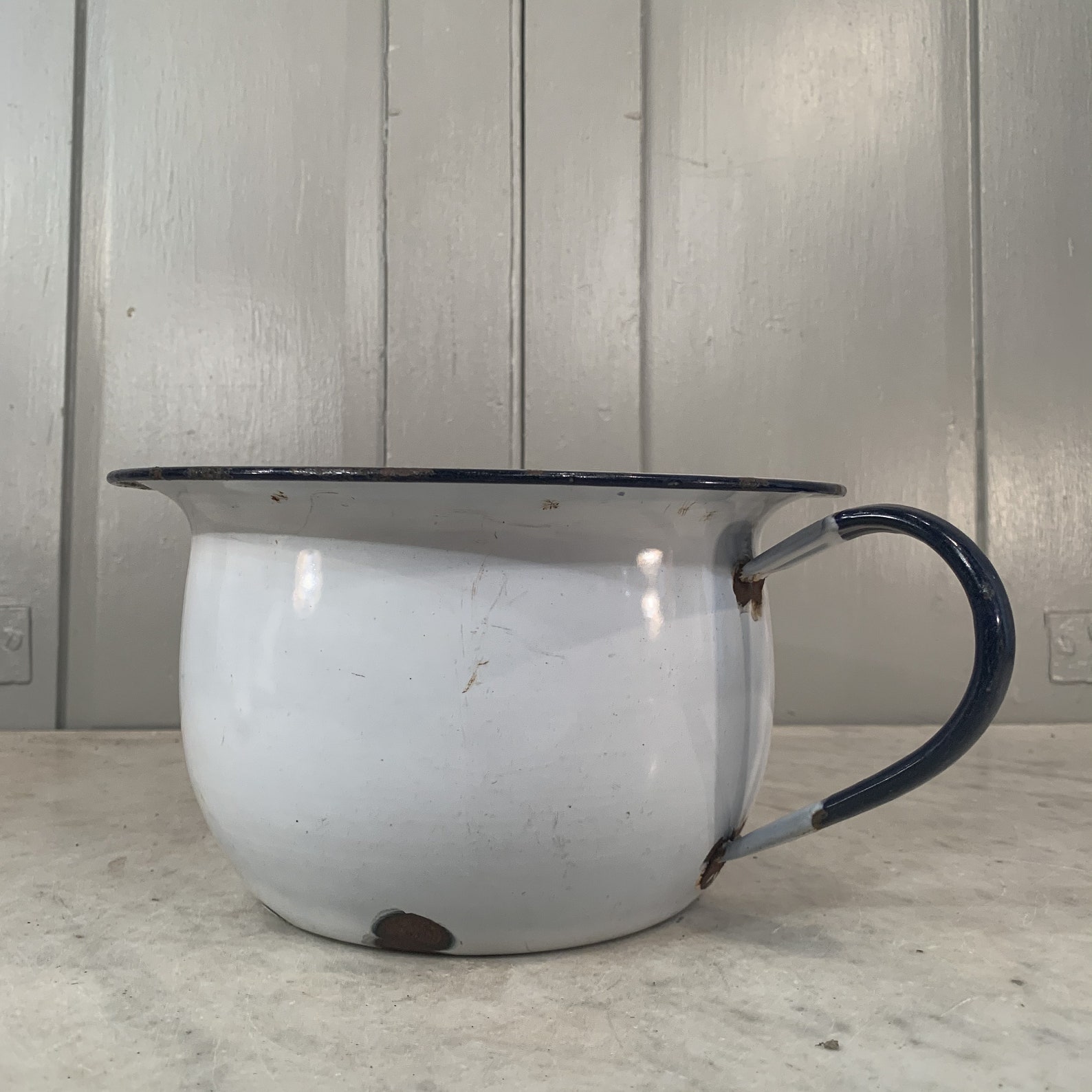 Antique vintage enamel potty or plant pot Etsy