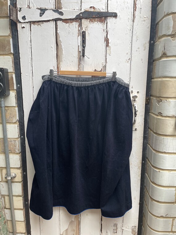 Antique Dutch handmade navy blue wool skirt size L - image 8