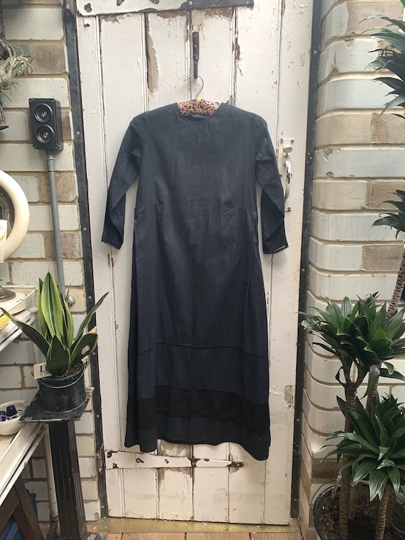 Antique French grey cotton dress size XS UK 8