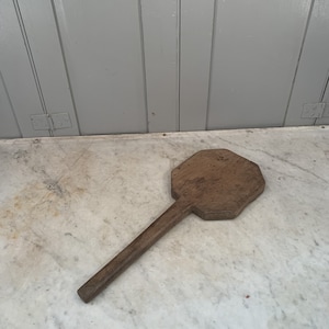 Antique French small rustic wooden beech herb chopping or cutting board