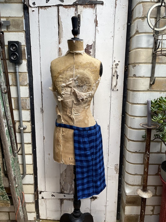 Antique Dutch Handmade Long Blue Warm Cotton Check Waist - Etsy