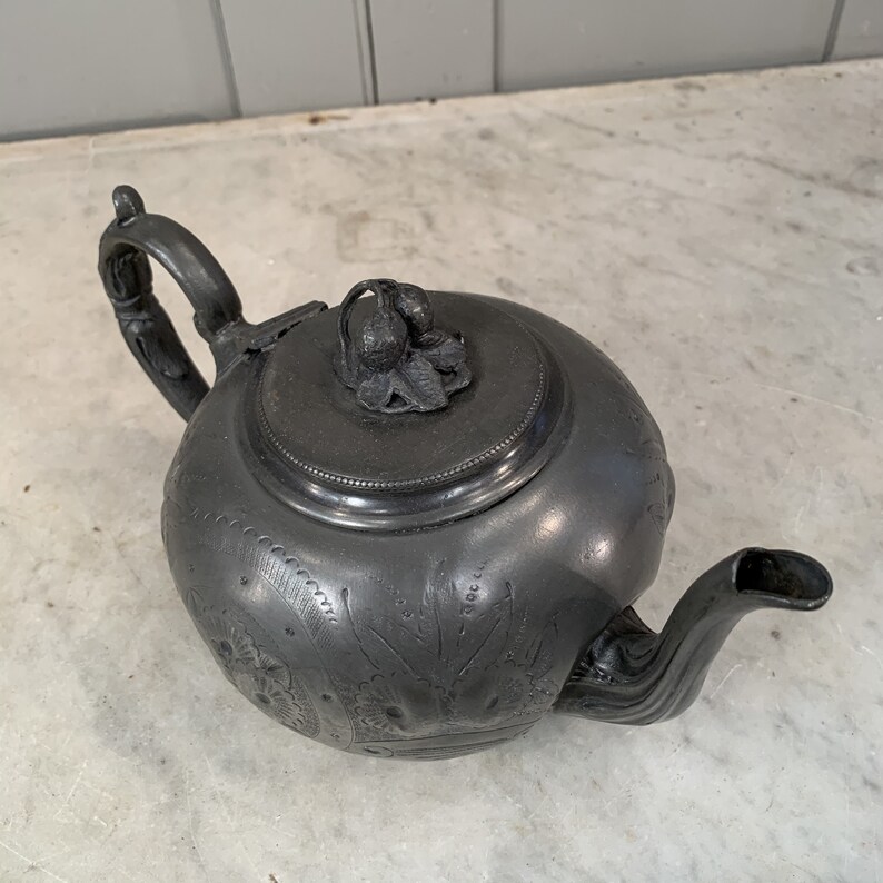 Antique English pewter teapot no 2 Etsy