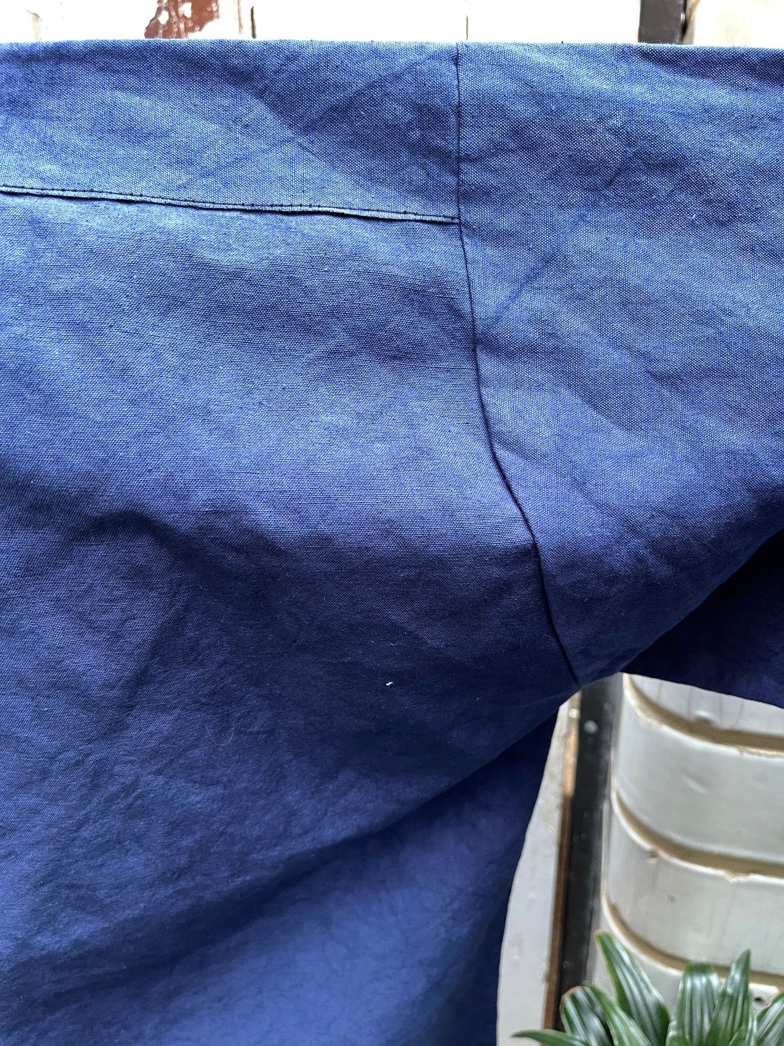 Vintage Dutch handmade indigo blue mens cotton shirt top with | Etsy