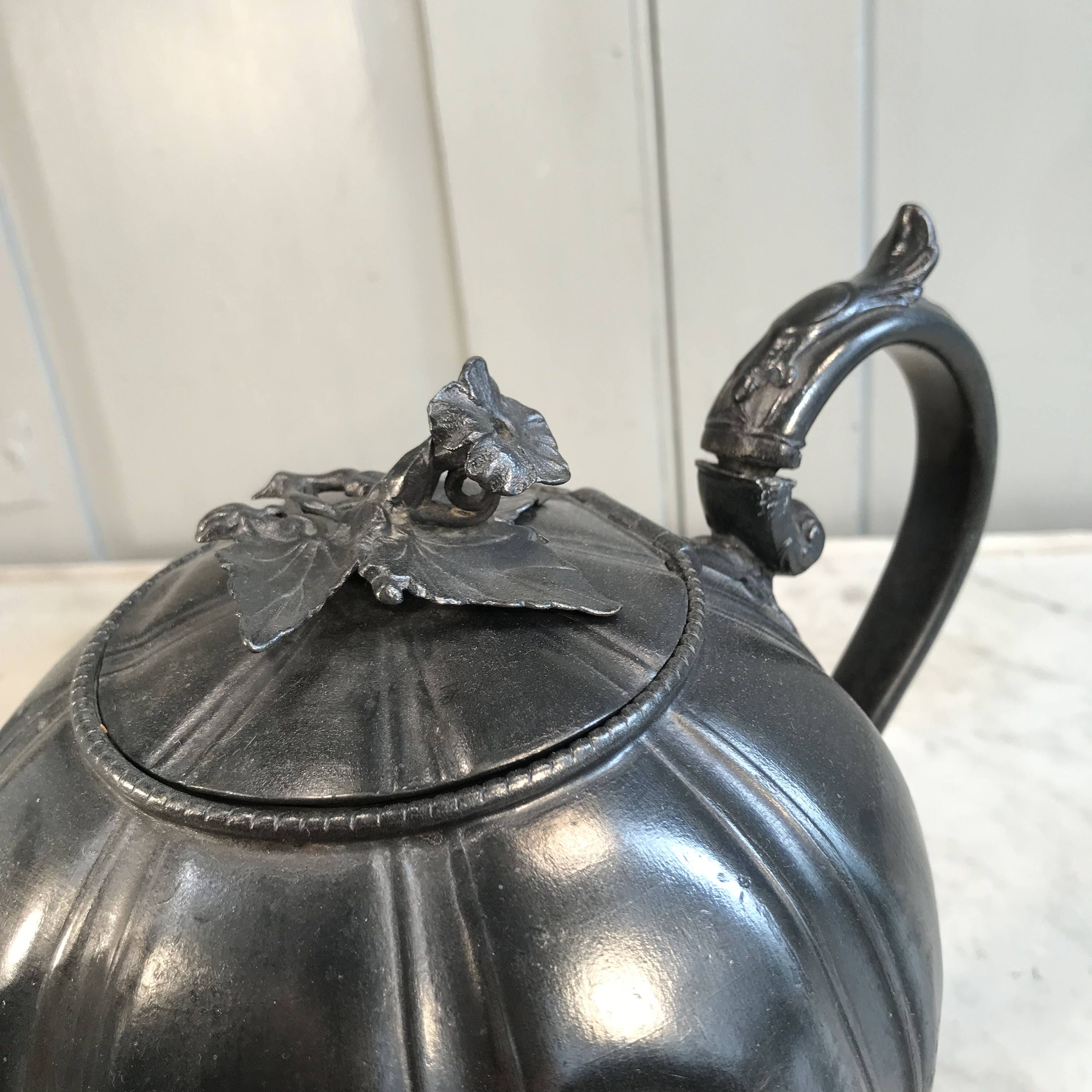 Antique Decorative Pewter Teapot by James Dixon & Sons Etsy