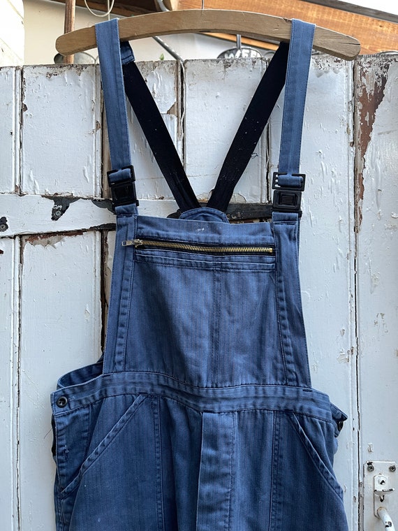 Vintage German Blue Cotton Workwear Dungarees Overalls Size 56 M
