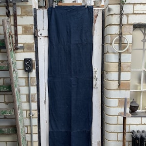 Antique French dark grey linen cotton metis long pillowcase bolster cover