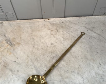 Antique Victorian brass kitchen spoon or ladle no 2