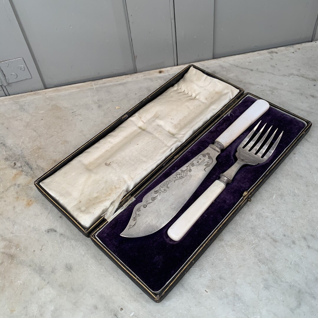 Antique Silver Plated Fish Serving Knife and Fork in Etsy