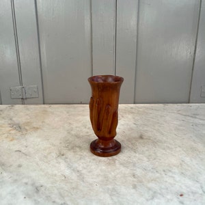 Antique wooden carved Pitcairn Island vase