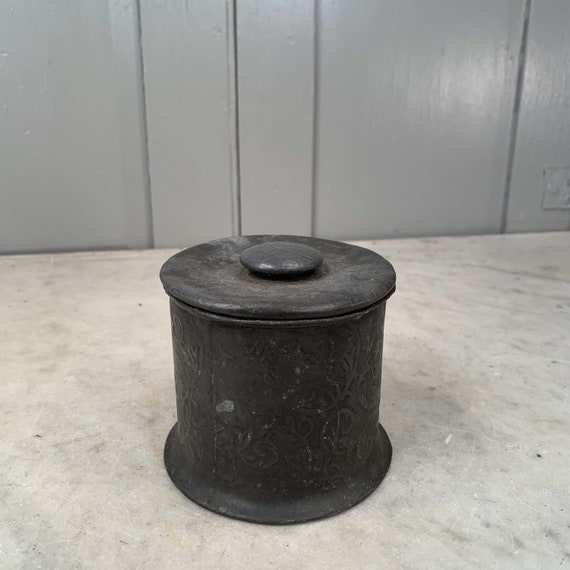 Antique Pewter Tobacco Pot Jar