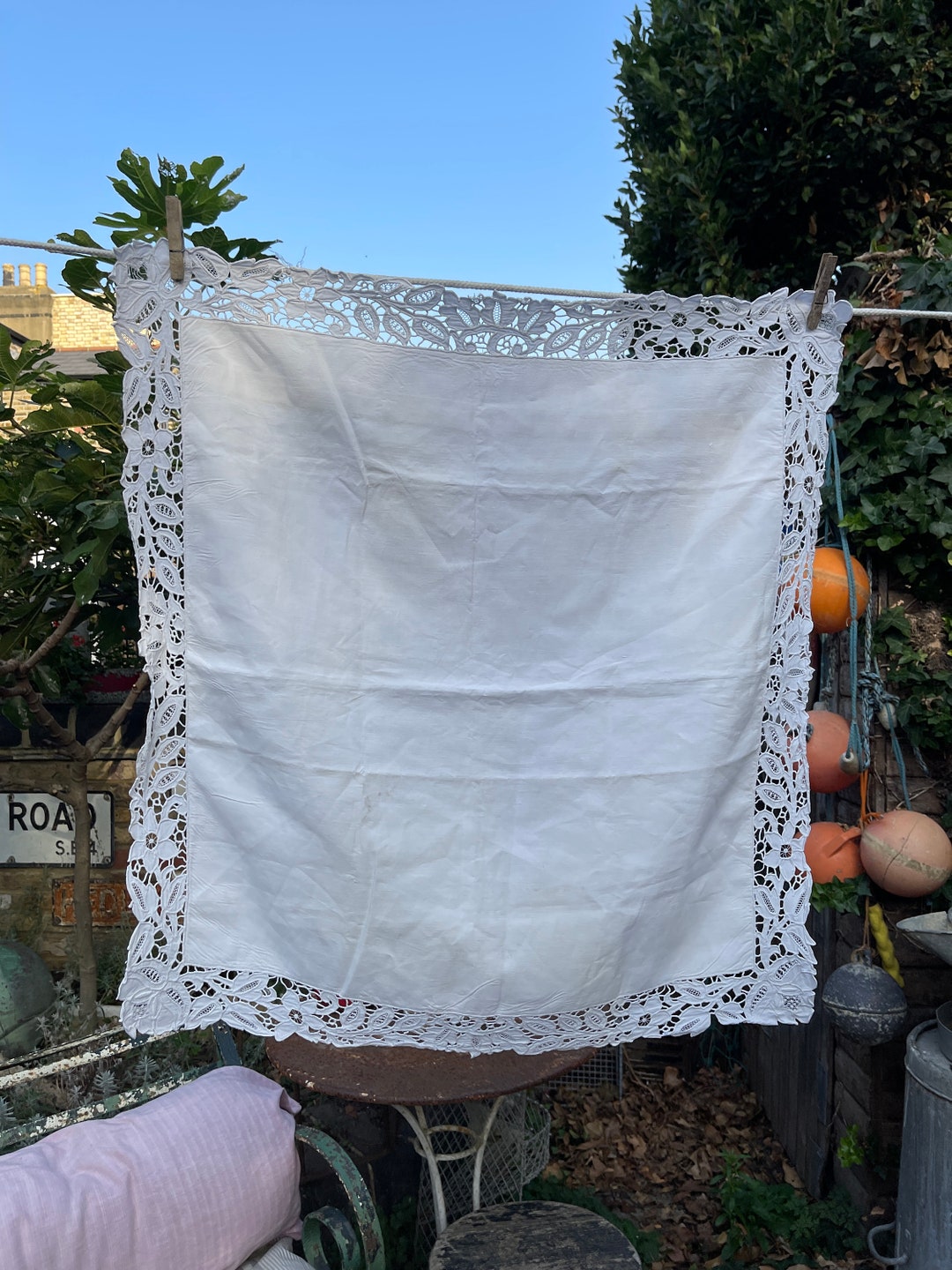 Antique French White Linen Square Pillowcase Cushion Cover Etsy