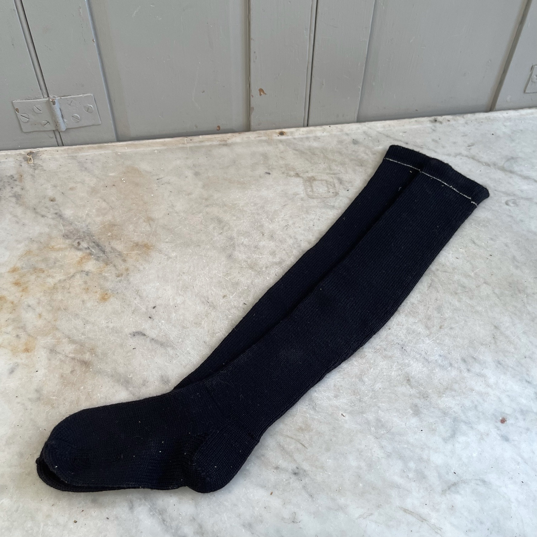 Vintage Dutch black wool woollen childs long socks | Etsy