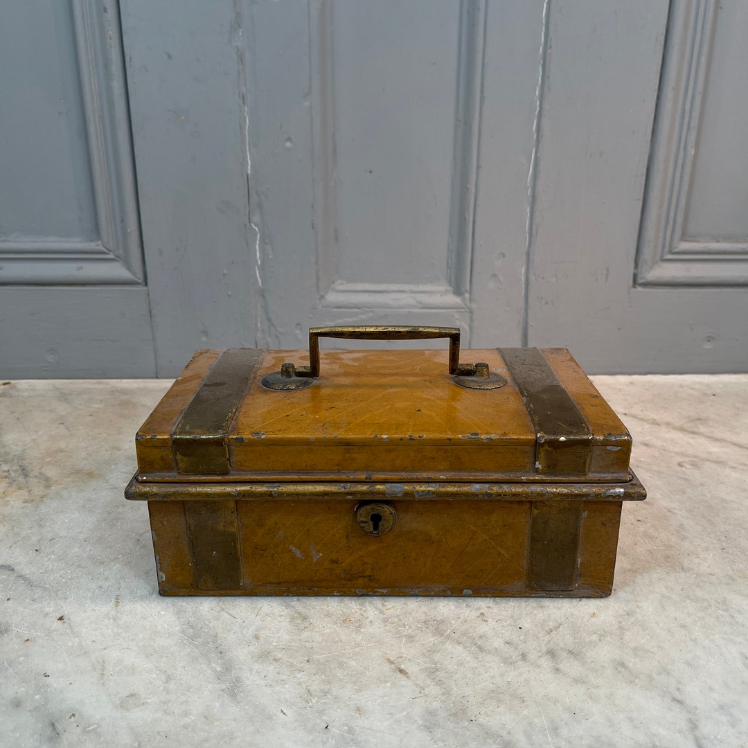 Antique Toleware Cash Tin Box Moneybox With Original Paintwork - Etsy