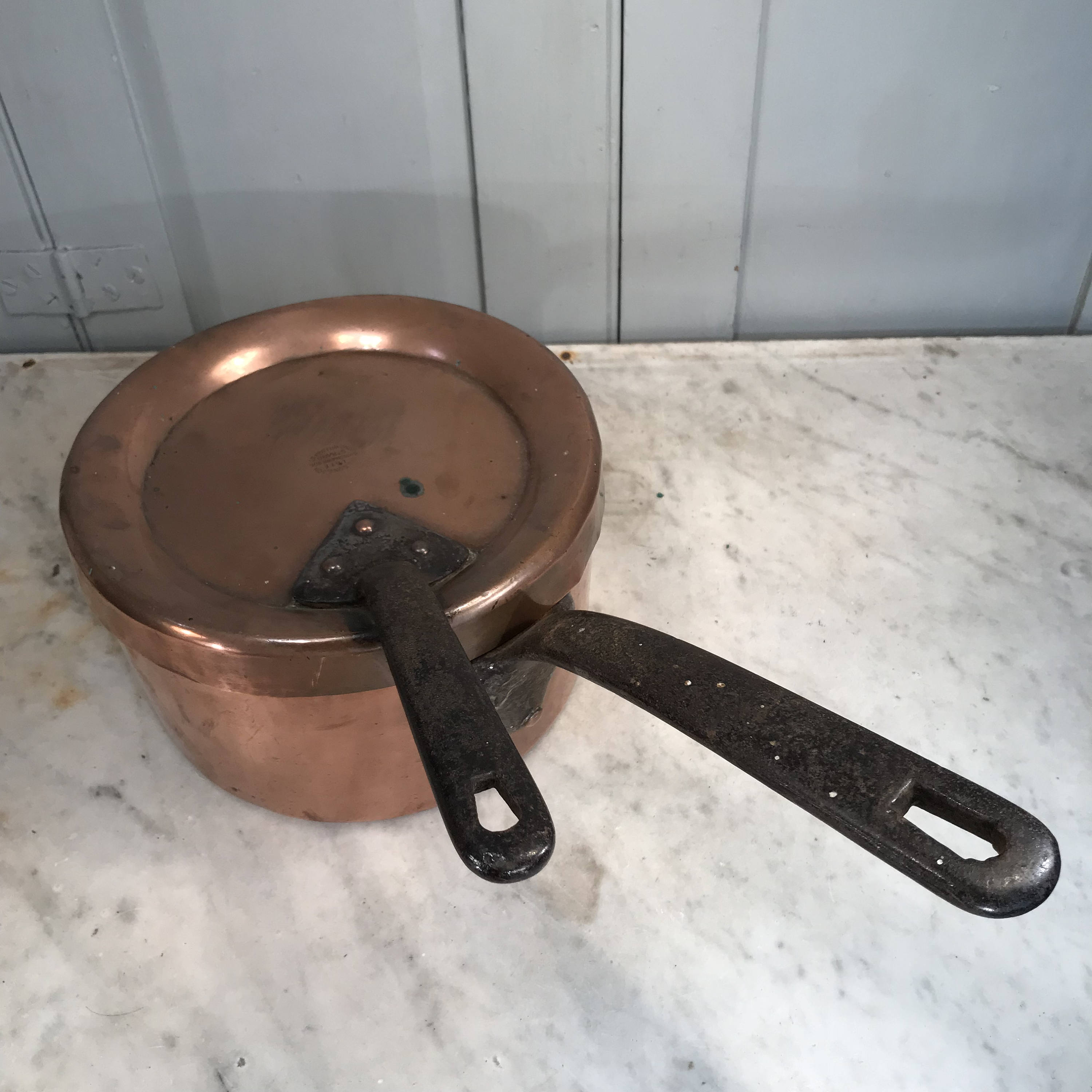 Antique English copper saucepan with lid by Wilson and Son Etsy