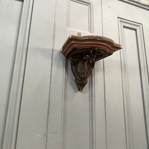Antique Victorian plaster wall mounted church corbel shelf