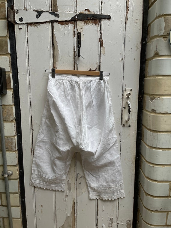 Antique white French knickers linen bloomers shorts w… Gem