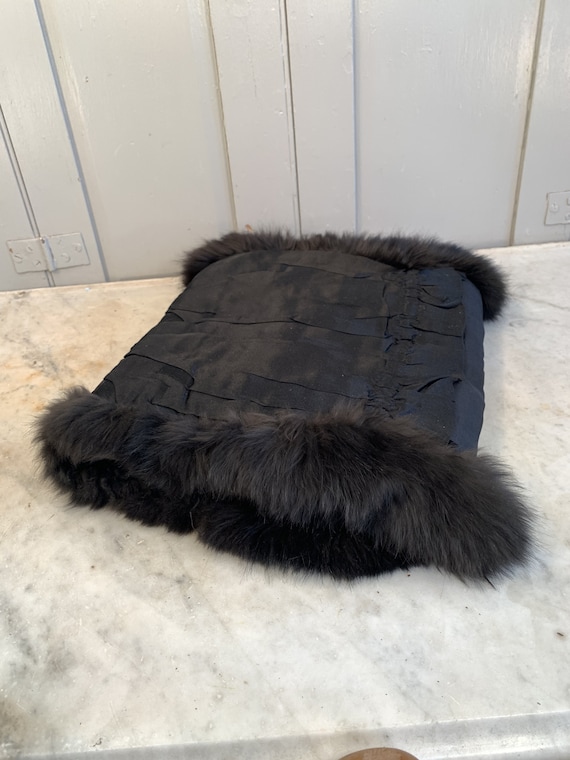 Antique French black fur muffler - image 2