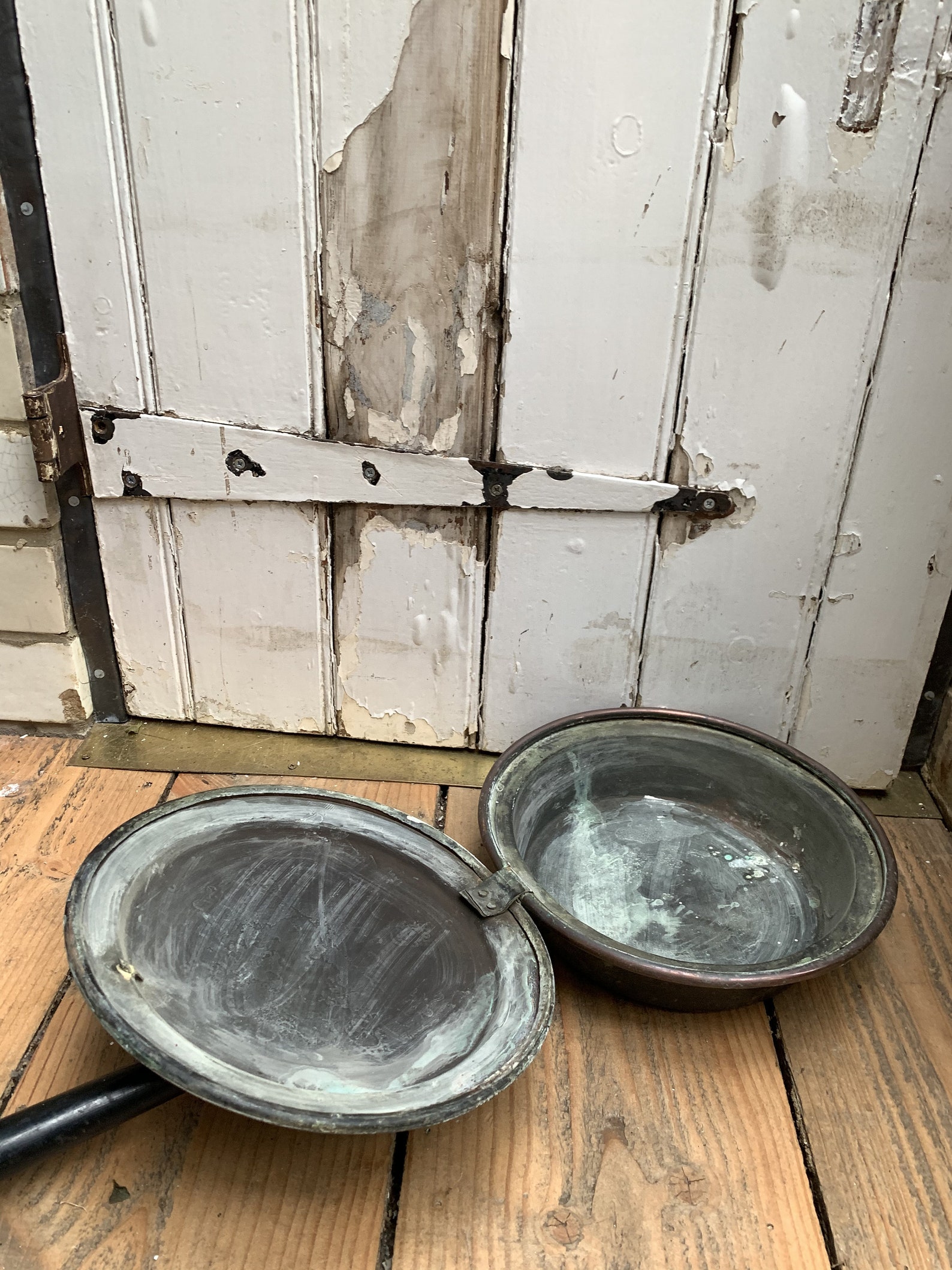 Antique Victorian Long Handled Copper Bed Pan Warmer Etsy