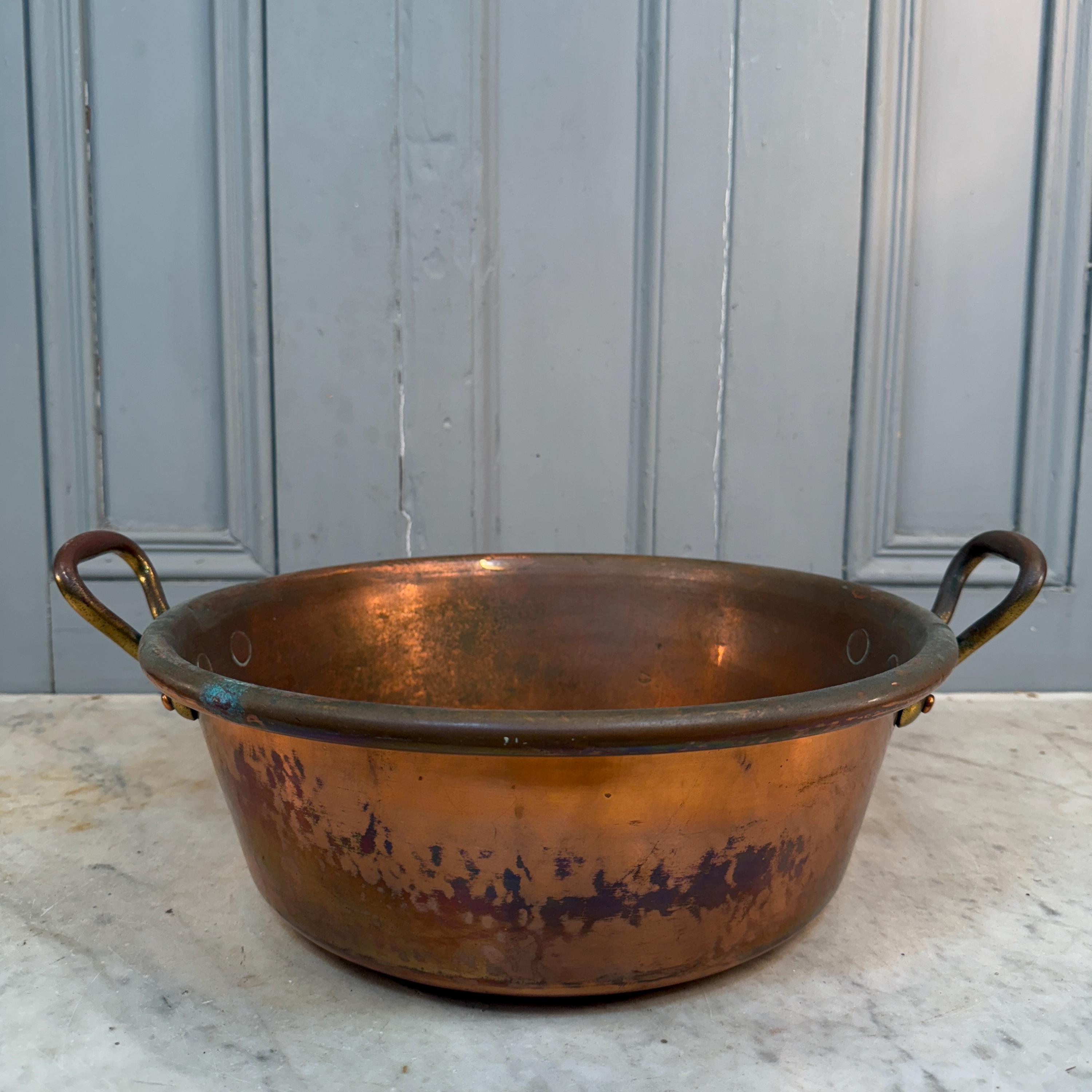 大きなアンティークのフランス製銅製保存鍋 - Etsy 日本