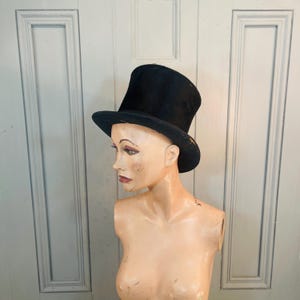 Antique black silk top hat