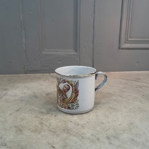 Antique enamel commemorative cup mug King George V Coronation 1911 (no 2)