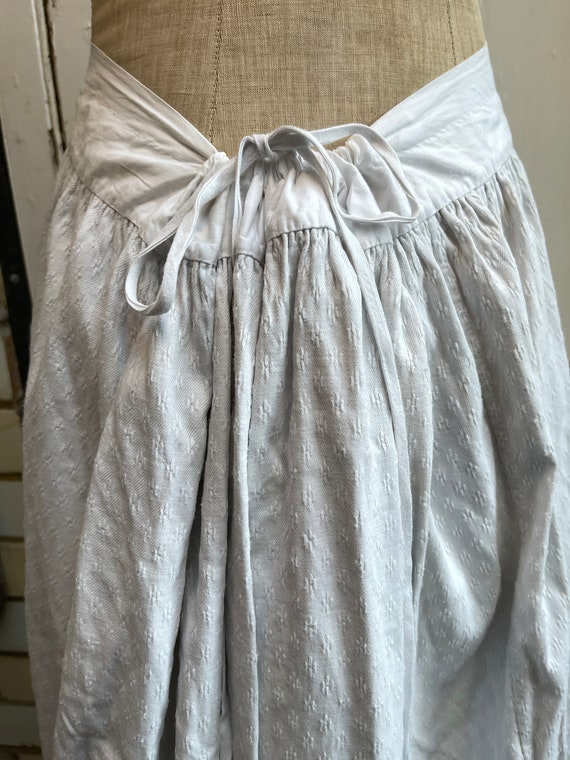 Antique French white cotton pique Marcella skirt … - image 9