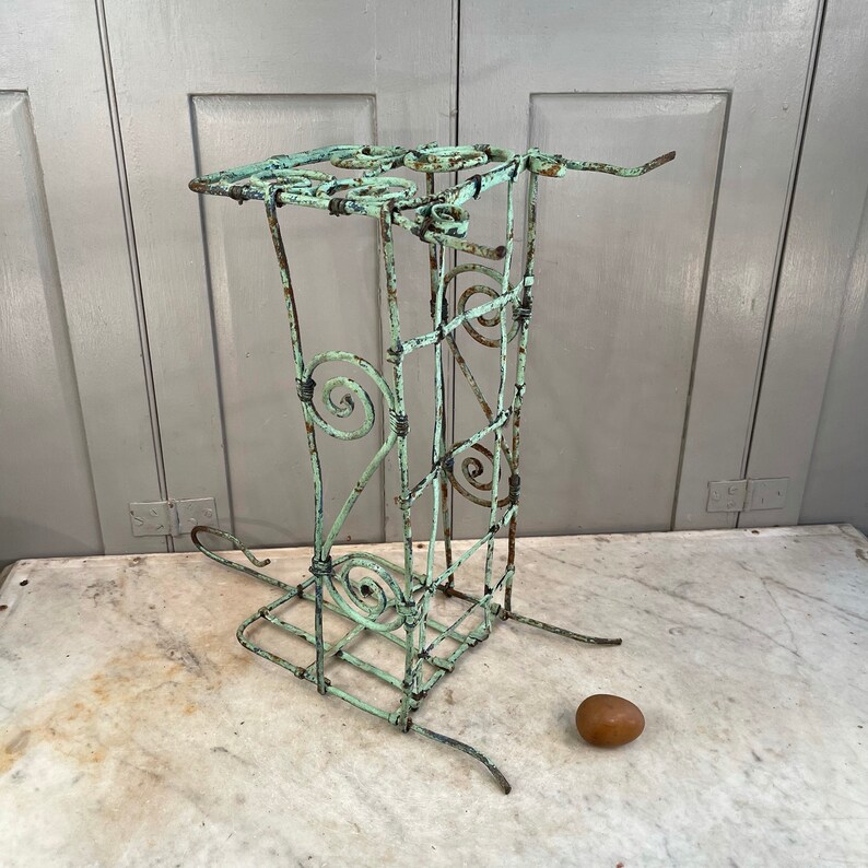 Antique French Green Wrought Iron Dolls Bed Etsy UK