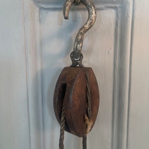 Antique Victorian ships block and tackle