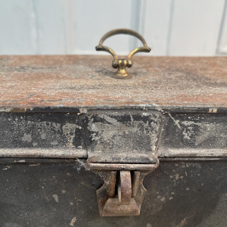 Antique Victorian Toleware Storage Box - Etsy