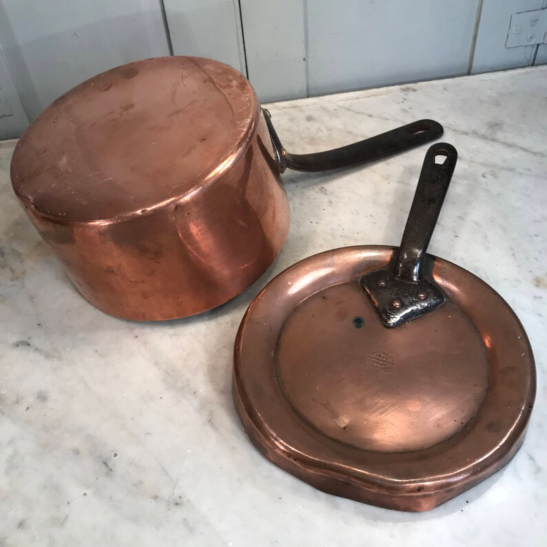 Antique English copper saucepan with lid by Wilson and Son Etsy