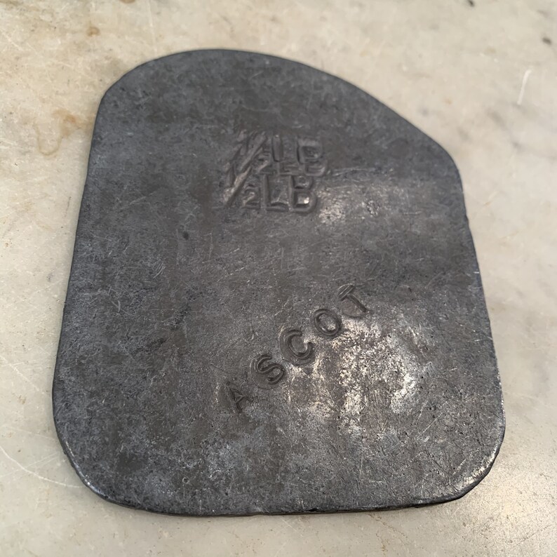 Vintage lead horse racing saddle weight Ascot 1/2 lb Etsy