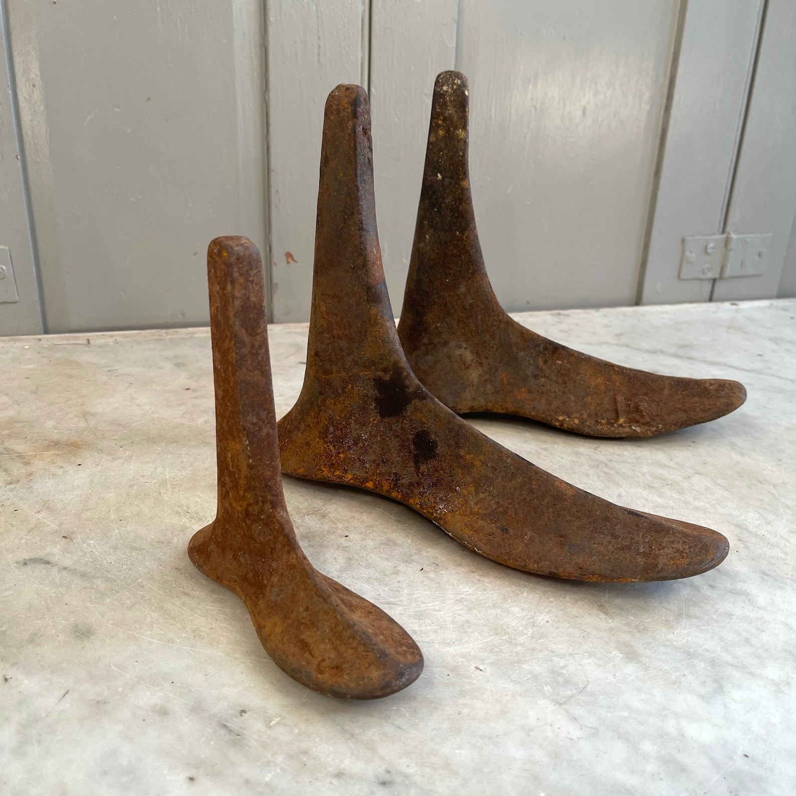 Set 3 antique cast iron shot or boot lasts 2 large 1 small Etsy