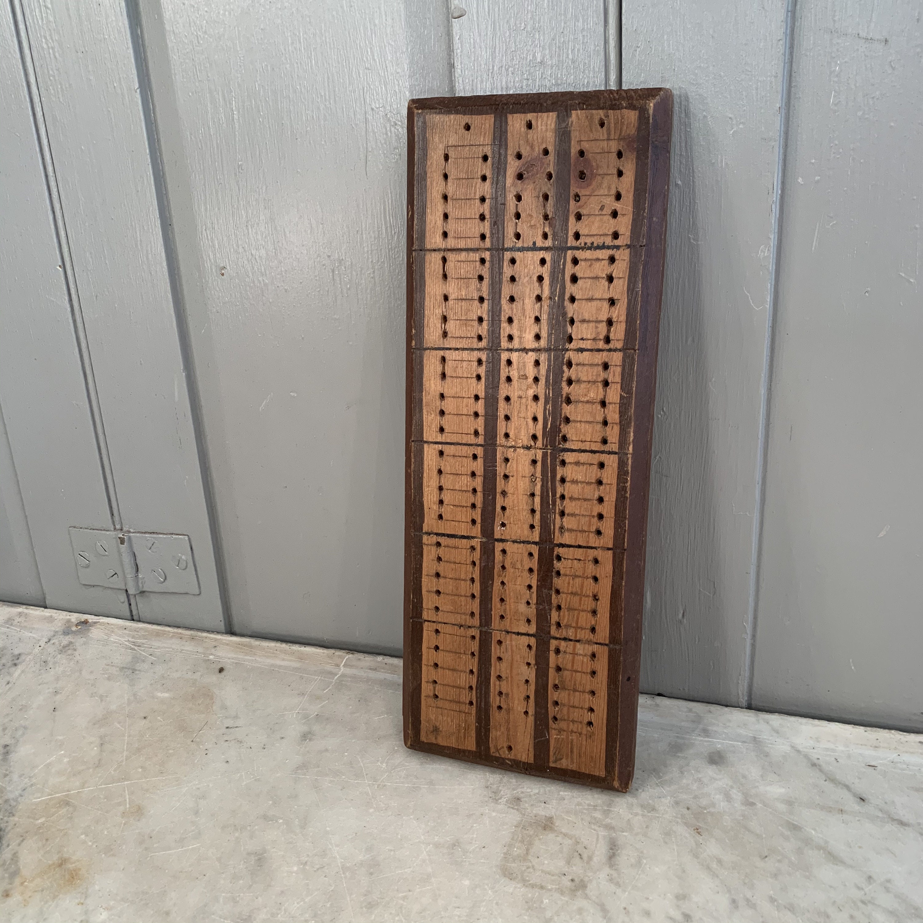 Antique large wooden cribbage board | Etsy