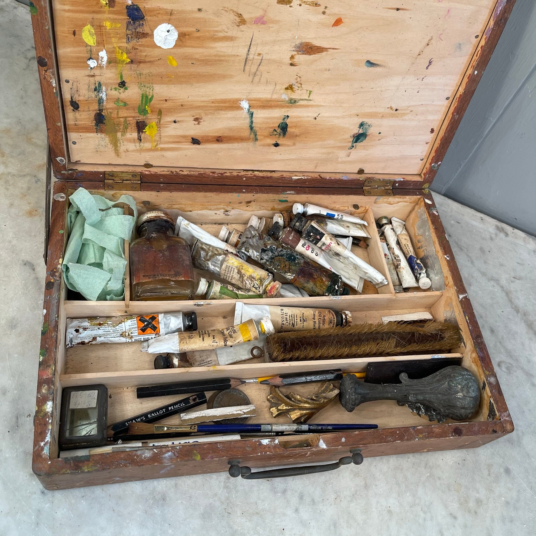 SOLD to Gimena Antique French Artists Wooden Paintbox With Etsy