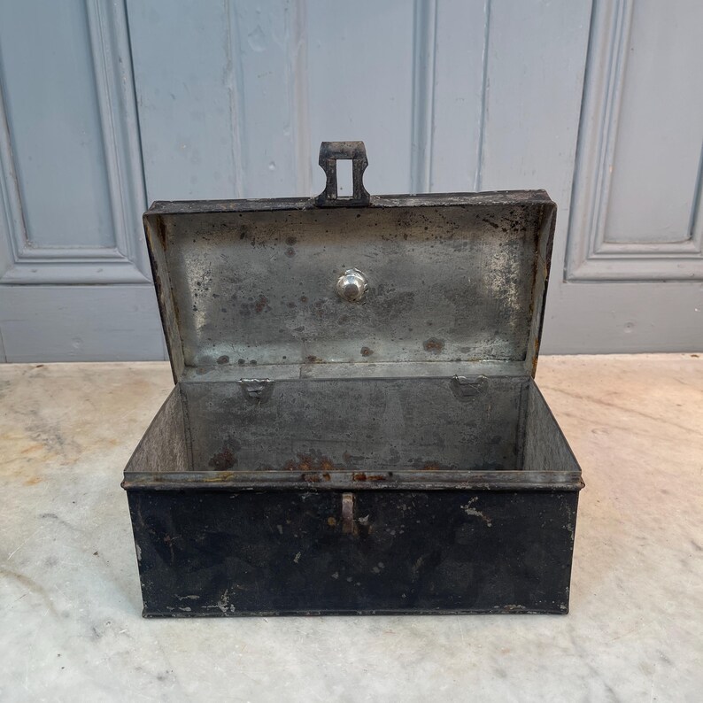 Antique Victorian Toleware Storage Box - Etsy